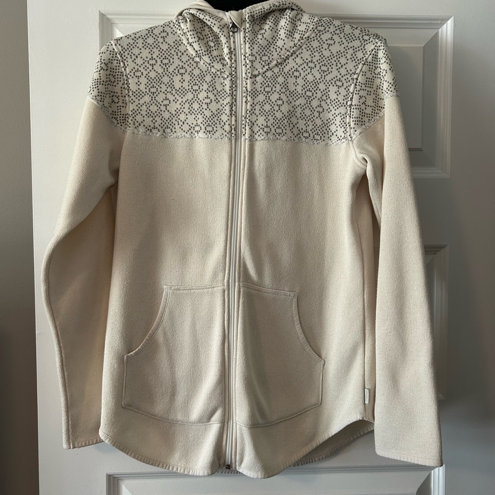Eddie Bauer Cream and Red Hooded Jacket